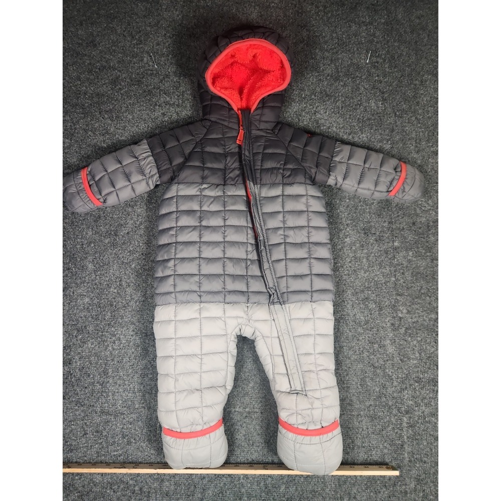 Snozu Infant Fleece Lined Quilted Snowsuit Gray Ombre One Piece Pram Suit 18M